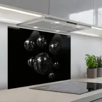 KitchenYeah Spatscherm 90x70 cm - Zelfklevende achterwand Discoballen - Minimalistisch - Zwart - Keuken muurbeschermer - Spatwand fornuis