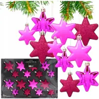 Cadro 16x Roze Ster Kerstballen - Diverse Afwerkingen & Maten