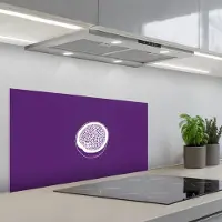 KitchenYeah Spatscherm 80x40 cm - Zelfklevende achterwand Passievrucht - Zaadjes - Paars - Minimalistisch - Keuken muurbeschermer - Spatwand fornuis