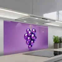 KitchenYeah Spatscherm 120x60 cm - Zelfklevende achterwand Druif - Disco - Glitter - Paars - Keuken muurbeschermer - Spatwand fornuis