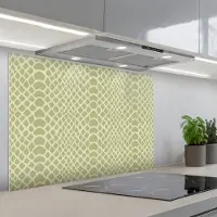 KitchenYeah Spatscherm 90x60 cm - Zelfklevende achterwand Groen - Patroon - Schubben - Keuken muurbeschermer - Spatwand fornuis