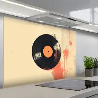 KitchenYeah Spatscherm 120x80 cm - Zelfklevende achterwand Vinylplaat - Zwart - Verfspatten - Retro - Keuken muurbeschermer - Spatwand fornuis