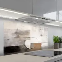 KitchenYeah Spatscherm 120x60 cm - Zelfklevende achterwand Abstracte kunst - Industrieel - Wit - Grijs - Keuken muurbeschermer - Spatwand fornuis