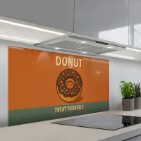 KitchenYeah Spatscherm 120x60 cm - Zelfklevende achterwand Donut - Spikkels - Kleurrijk - Quote - Keuken muurbeschermer - Spatwand fornuis