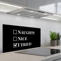 KitchenYeah Spatscherm 80x40 cm - Zelfklevende achterwand Kerst - Zwart - Wit - Quote - Grappig - Keuken muurbeschermer - Spatwand fornuis