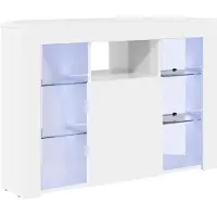 vidaXL Hoek TV-kast met LED-verlichting, 100x40x68 cm, hoogglans wit, houtvezel