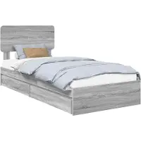 vidaXL Opbergbed, grijs Sonoma, 100 x 200 cm, houtvezel