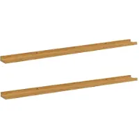 vidaXL Wandplank Muurmontage 2 st Beige 115 x 9 x 3 cm Bewerkt hout