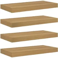 vidaXL Wandplank Muurmontage 4 st Bruin 50 x 23,5 x 3,8 cm