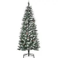 HOMCOM Kunstkerstboom met dennenappels en sneeuw 180 cm Ø75 cm