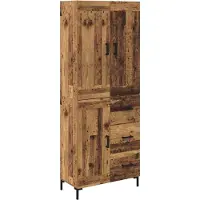 vidaXL Highboard 2 st Oud Hout 69,5 x 34 x 180 cm Bewerkt hout
