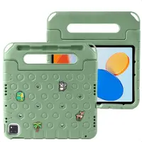 IMoshion Kidsproof tablethoes met afneembare dolls voor de Apple iPad 11 (2025) 11 inch A16 / iPad 10 (2022) 10.9 inch - Olive Green