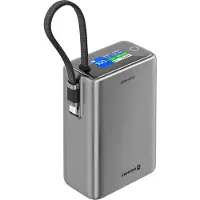 Swissten , powerbank van 25000 mAh voor MacBook en andere laptops, met digitale display, grijs