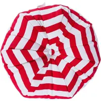 Homescapes vloerkussen achthoekig rode strepen 100% katoen met polyester vulling Ø 40 cm