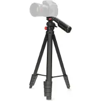 Nedis Statief | Maximaal draagvermogen: 3 kg | Minimale werkhoogte: 41.5 cm | Maximale werkhoogte: 160 cm | 5 Segmenten | Pan & Tilt | Inclusief reistas | ABS / Aluminium | Zwart