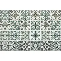 Wallfluent Tegelstickers - Klassieke Bloemenornamenten Plakfolie Tegels - Set van 24 stuks 15 x 15 cm - Groente Tegelfolie Keuken - Texturen Tegelstickers Badkamer