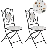 Beliani ARTENA - Set van 2 tuinstoelen - Zwart - IJzer