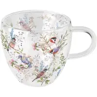 Ambiente Dubbelwandig Glas 0.2L Busy Birds Transparant transparant Glas Koffie-