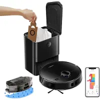 Liectroux M70 Pro 3-in-1 Robotstofzuiger met automatische leegstation, LiDAR-navigatie en 6500 Pa zuigkracht – Zwart