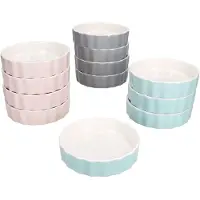 MamboCat 12-delig set crème brûlée-vormpjes Emilia roze mint grijs schaaltjes - 24320112