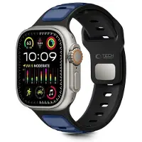 TechProtection Icon Apple Watch 49 / 46 / 45 / 44 Mm Bandje Zwart / Blauw