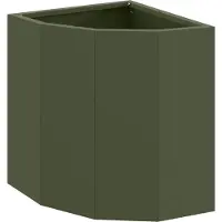 vidaXL Hoek Plantenbak Olijfgroen 30 x 30 x 35 cm Staal