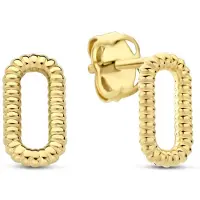 New Bling - 9NBG-0889 - 14K geelgouden Oorknoppen – Schakel – Dames Oorbellen