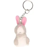 Nature Planet Sleutelhanger konijn/haas - 2x - Pluche knuffel sleutelhanger - 6 cm - speelgoed dieren sleutelhangers