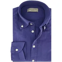 John Miller Slim Fit overhemd blauw linnen