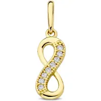 New Bling - 9NBG-0939 - 14K geelgouden hanger – infinity symbool – met zirkonia