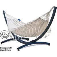 Potenza Hangmat met Standaard – 2-Persoons – Lichtgewicht Aluminium Frame tot 200 kg – Weerbestendig – Prime Kwaliteit