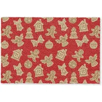 MuchoWow Deurmat 60x40 cm - Droogloopmat Illustratie - Koekjes - Rood - Mat voor binnen - Schoonloopmat - Deurmatten met print - Inloopmat
