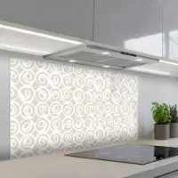 KitchenYeah Spatscherm 120x60 cm - Zelfklevende achterwand Beige - Patroon - Spiraal - Keuken muurbeschermer - Spatwand fornuis