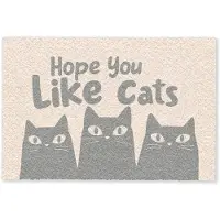 MuchoWow Deurmat 60x40 cm - Droogloopmat Katten - Quote - Grijs - Beige - Mat voor binnen - Schoonloopmat - Deurmatten met print - Inloopmat
