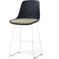 Nolon Nino-Liv barkruk zwart met nougatbruin Zitkussen - wit onderstel - 65 cm