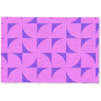 MuchoWow Deurmat 60x40 cm - Droogloopmat Kwadranten - Paars - Roze - Vierkanten - Mat voor binnen - Schoonloopmat - Deurmatten met print - Inloopmat