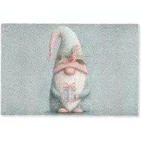 MuchoWow Deurmat 60x40 cm - Droogloopmat Kerstgnome - Cadeau - Groen - Mat voor binnen - Schoonloopmat - Deurmatten met print - Inloopmat