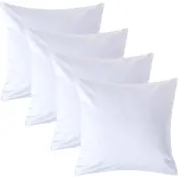 Homescapes Luxe Satijn Kussensloop 40x40 cm – Wit – Set van 4 – 100% Egyptisch Katoen Satijn – Draaddichtheid 1000