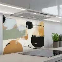 KitchenYeah Spatscherm 90x60 cm - Zelfklevende achterwand Paint - Abstract - Kleuren - Keuken muurbeschermer - Spatwand fornuis