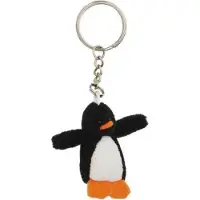 Nature Planet pinguin sleutelhanger - 2x - 6 cm - Pluche - knuffel - knuffeldieren