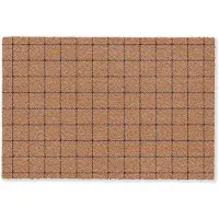 MuchoWow Deurmat 90x60 cm - Droogloopmat Plaid - Patroon - Vierkant - Bruin - Mat voor binnen - Schoonloopmat - Deurmatten met print - Inloopmat