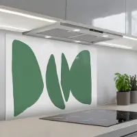 KitchenYeah Spatscherm 90x60 cm - Zelfklevende achterwand Abstract - Groen - Vormen - Modern - Keuken muurbeschermer - Spatwand fornuis
