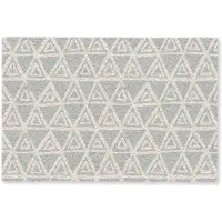 MuchoWow Deurmat 60x40 cm - Droogloopmat Patroon - Driehoek - Blauw - Grijs - Mat voor binnen - Schoonloopmat - Deurmatten met print - Inloopmat
