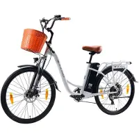TTGO YY-26ST Elektrische Fiets - 250W Motor - 36V14.5Ah Accu - 26x1.75" Banden - Max Snelheid 25km/u - Max Bereik 60-75km - Shimano 6 Versnellingen - Wit