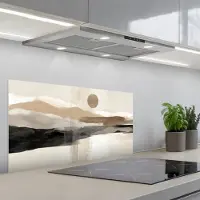 KitchenYeah Spatscherm 80x40 cm - Zelfklevende achterwand Minimalistisch - Landschap - Dimensie - Keuken muurbeschermer - Spatwand fornuis