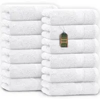 NatureMark Badstof gastendoekjes 12-pack 30x50cm, 100% katoen, wit