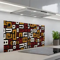 KitchenYeah Spatscherm 100x50 cm - Zelfklevende achterwand Abstract - Patroon - Rood - Keuken muurbeschermer - Spatwand fornuis