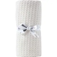Homescapes - Wafel babydeken - 100% biologisch katoen - naturel - 125x150 cm