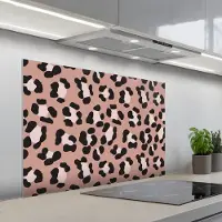KitchenYeah Spatscherm 100x65 cm - Zelfklevende achterwand Terracottakleur - Onregelmatig - Luipaard - Keuken muurbeschermer - Spatwand fornuis