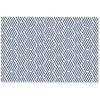 MuchoWow Deurmat 90x60 cm - Droogloopmat Crème - Blauw - Strepen - Patroon - Mat voor binnen - Schoonloopmat - Deurmatten met print - Inloopmat